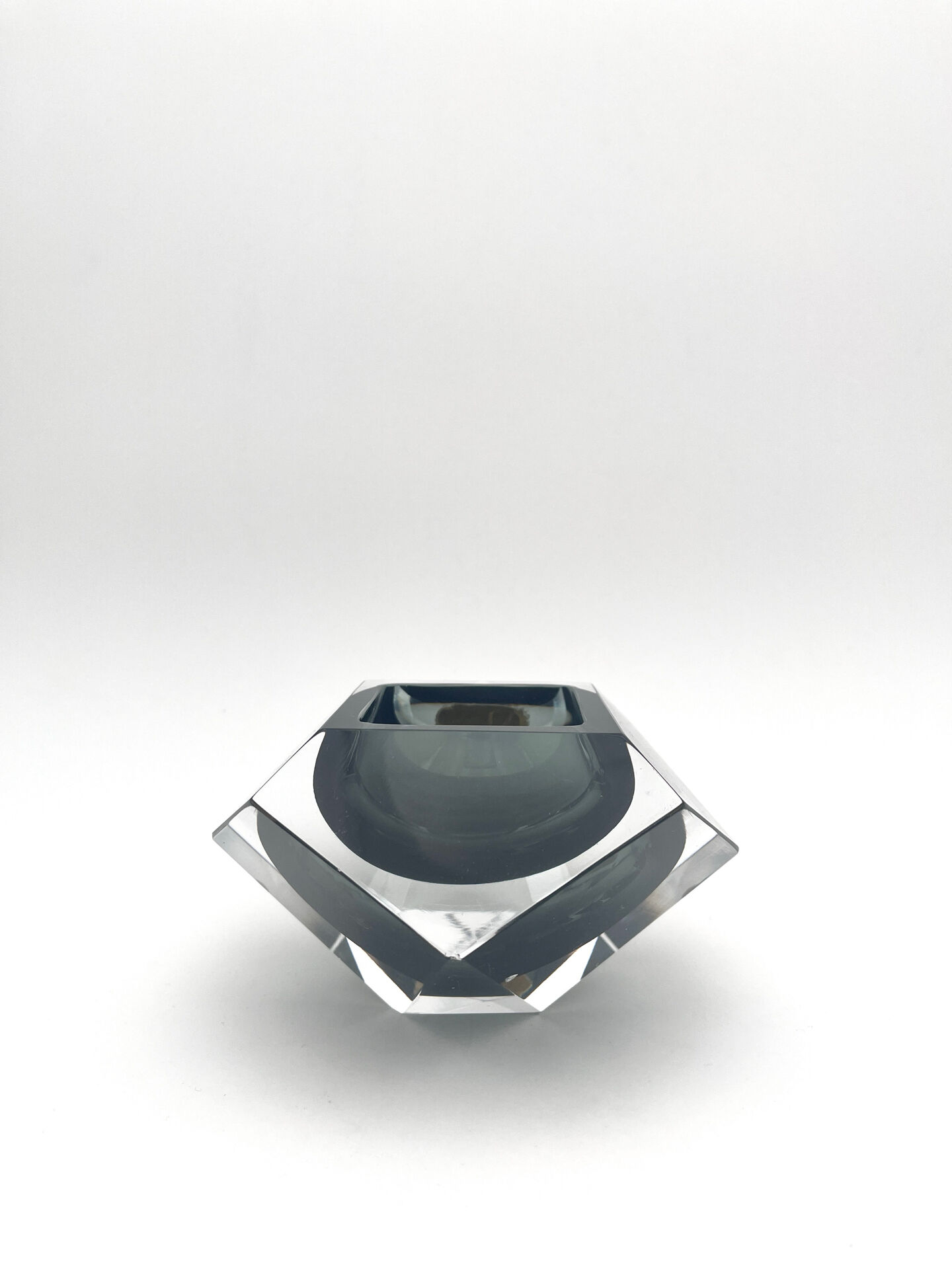 Murano Bowl V. Nason & C. Geometric Smoke 15cm 1.17kg