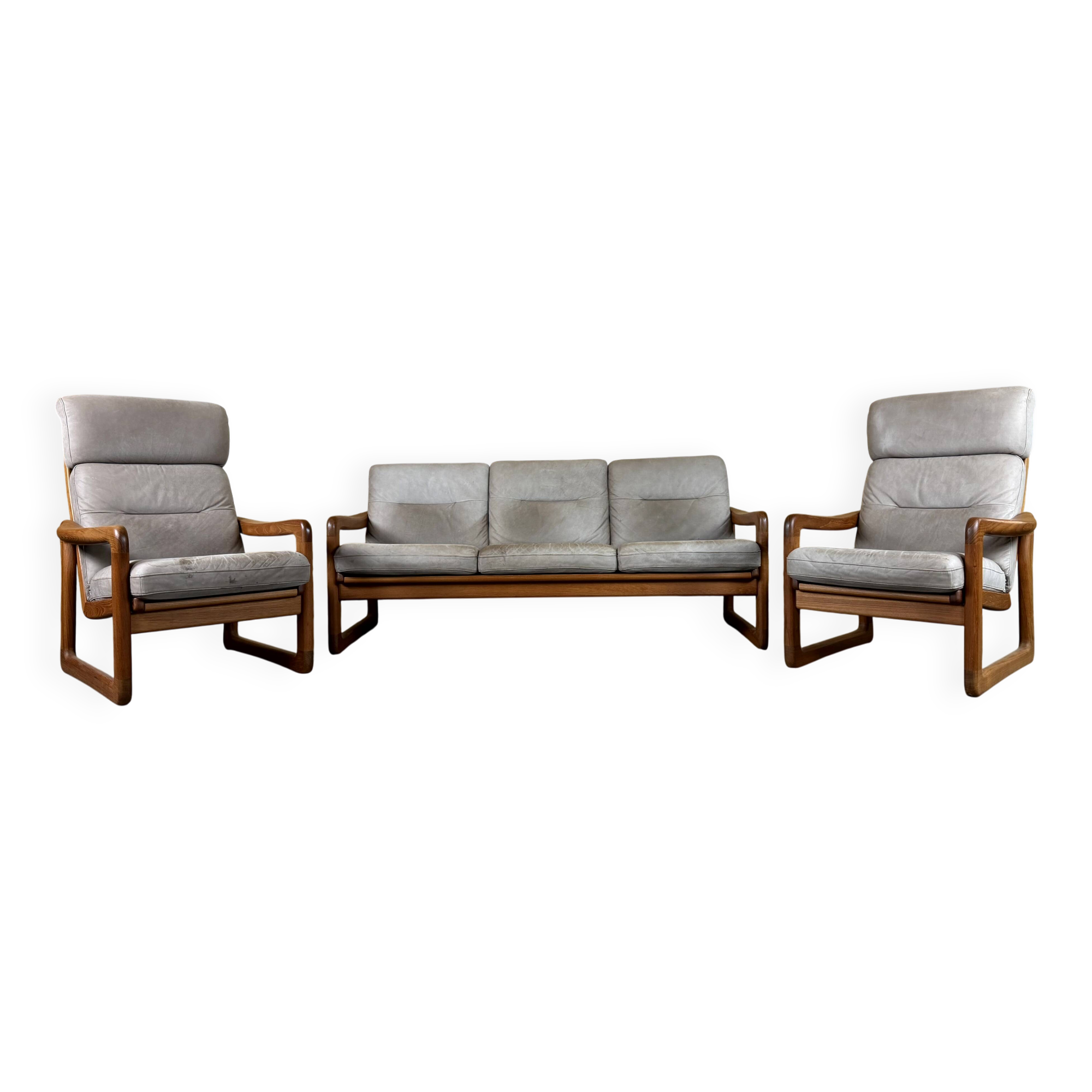 1960s 1970s Teak Sofa  & 2 Easy Chairs  by Holstebro Møbelfabrik A/S