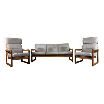 1960s 1970s Teak Sofa & 2 Easy Chairs by Holstebro Møbelfabrik A/S