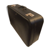 Antique vintage black upholstered vintage suitcase