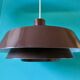 Brown lacquered pendant light, taklampa model by "e.s.horn", Denmark 1970