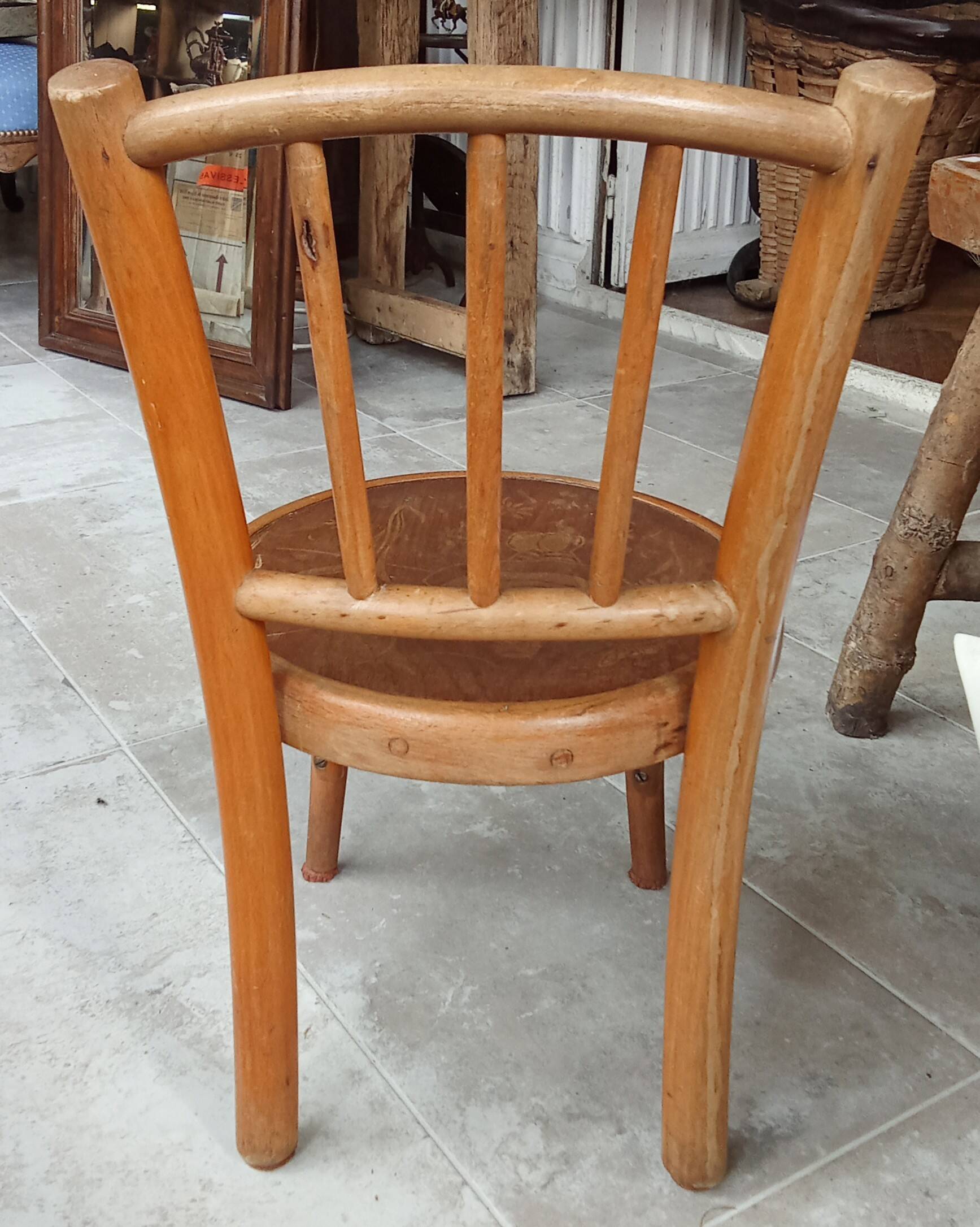 Old small Fischel children's chair, Colombine decor