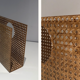 Porte-revues en plexiglas et cannage incrusté