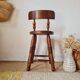 Antique wooden chair - oak - folk art - brutalist