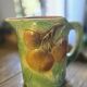 Magnificent rare Pichet Broc Saint Amand 1900 Orange Barbotine