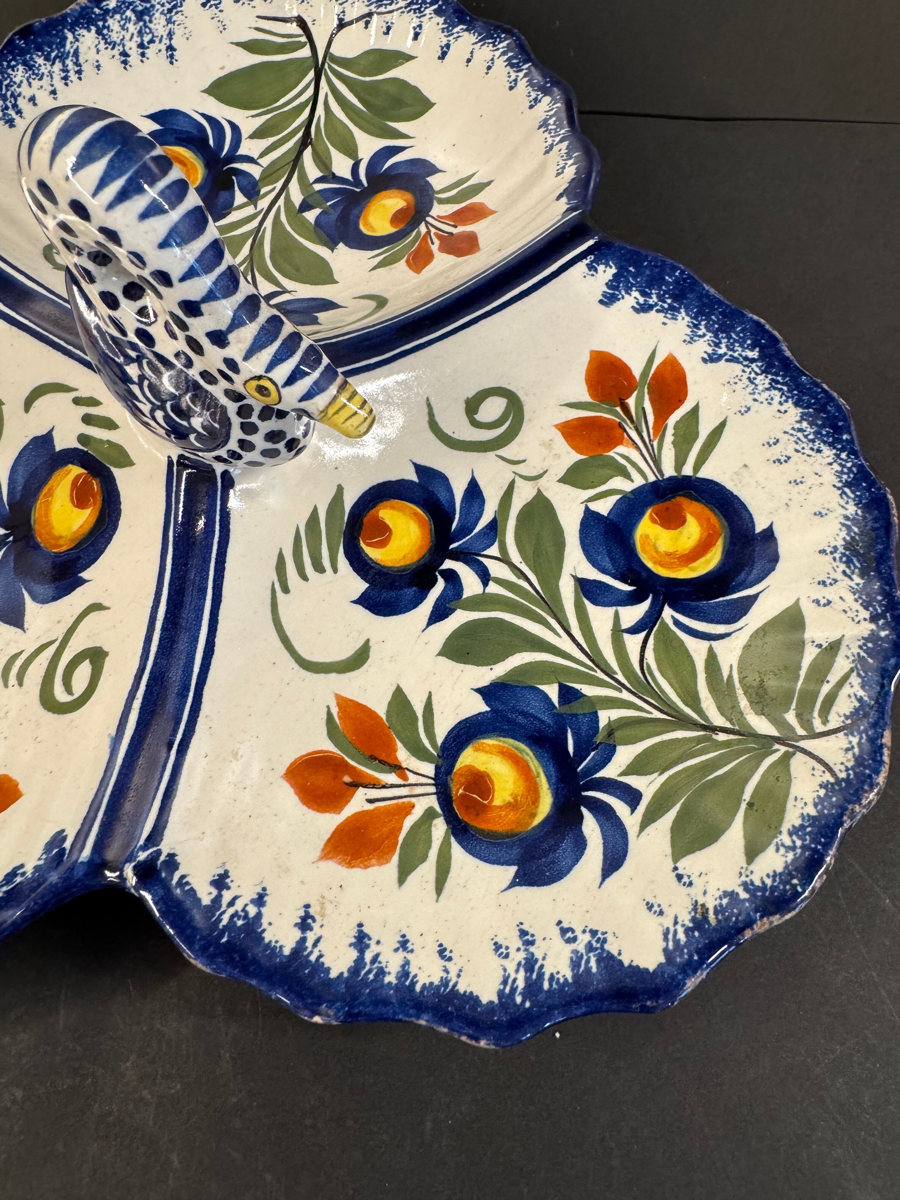 Henriot Quimper earthenware aperitif server