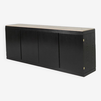 Belgian black lacquered oak sideboard 1970