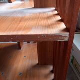 70s teak veneered rotating shelf