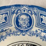 4 assiettes à dessert anciennes bleues et noires Jules Vieillard Bordeaux XIXème siècle