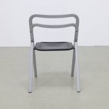 2x leather Folding Chairs by Giorgio Cattelan for Cidue, 1970s