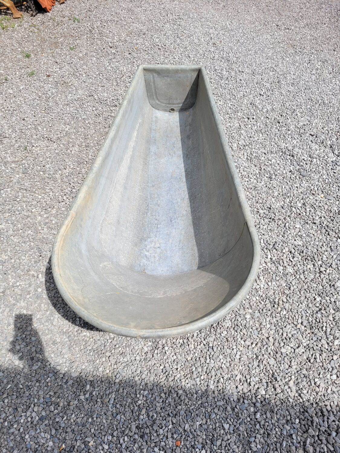Old zinc bathtub