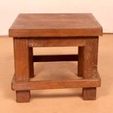 Old small Burmese teak workshop bedside table / ideal in a harness to put 1 plant or e