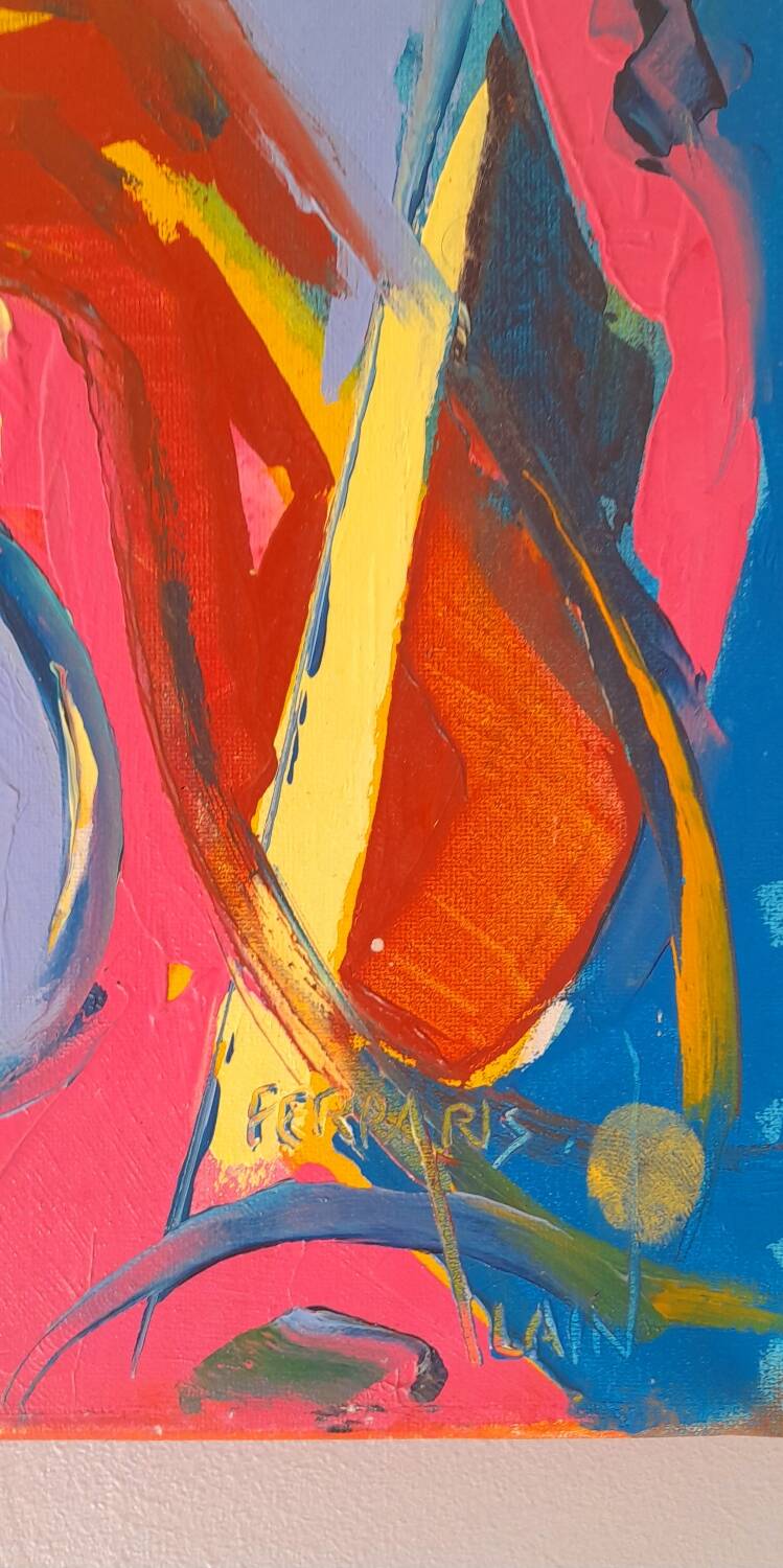 Acrylic on canvas trumpeter A.Ferraris