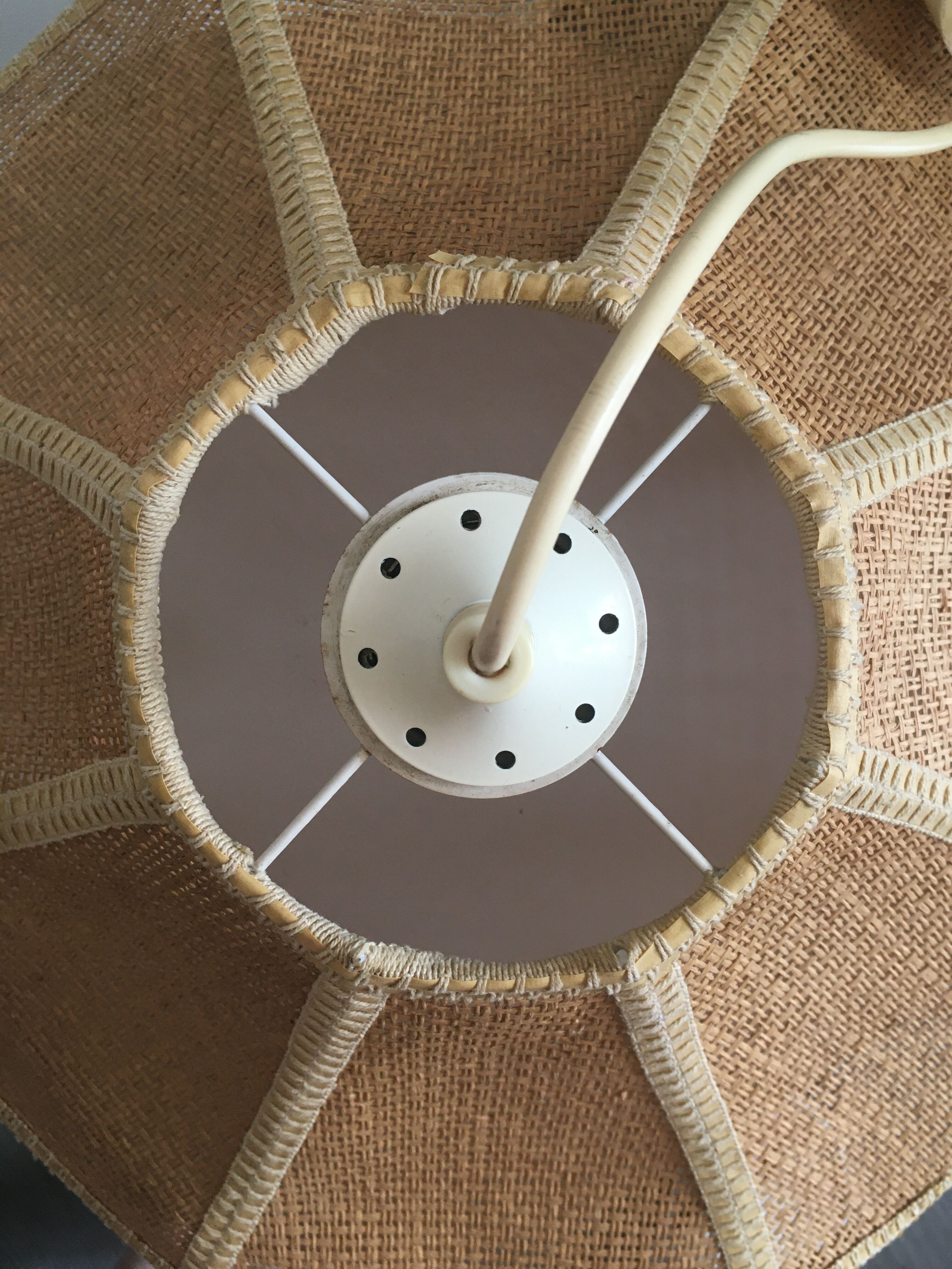 Vintage rattan flower suspension