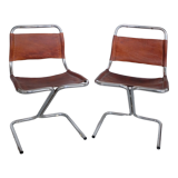 Set de 2 chaises en cuir