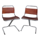 Set of 2 chairs in leather