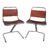 Set de 2 chaises en cuir