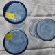Set of 3 blue glasses with marine decor (anchor, rudder, sea)