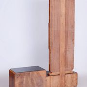 Art Deco Dressing Table in Rosewood and Walnut Veneer with Mirror, France, 1920s