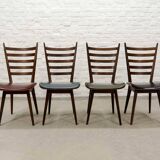 'Quattro Colori' Teak and Leatherette Dining Chairs