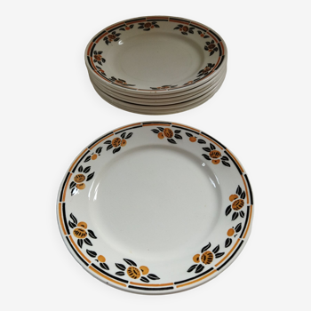 8 assiettes Badonviller "Moderne"