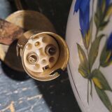 Opaline pendant light with blue decor – 1950/60