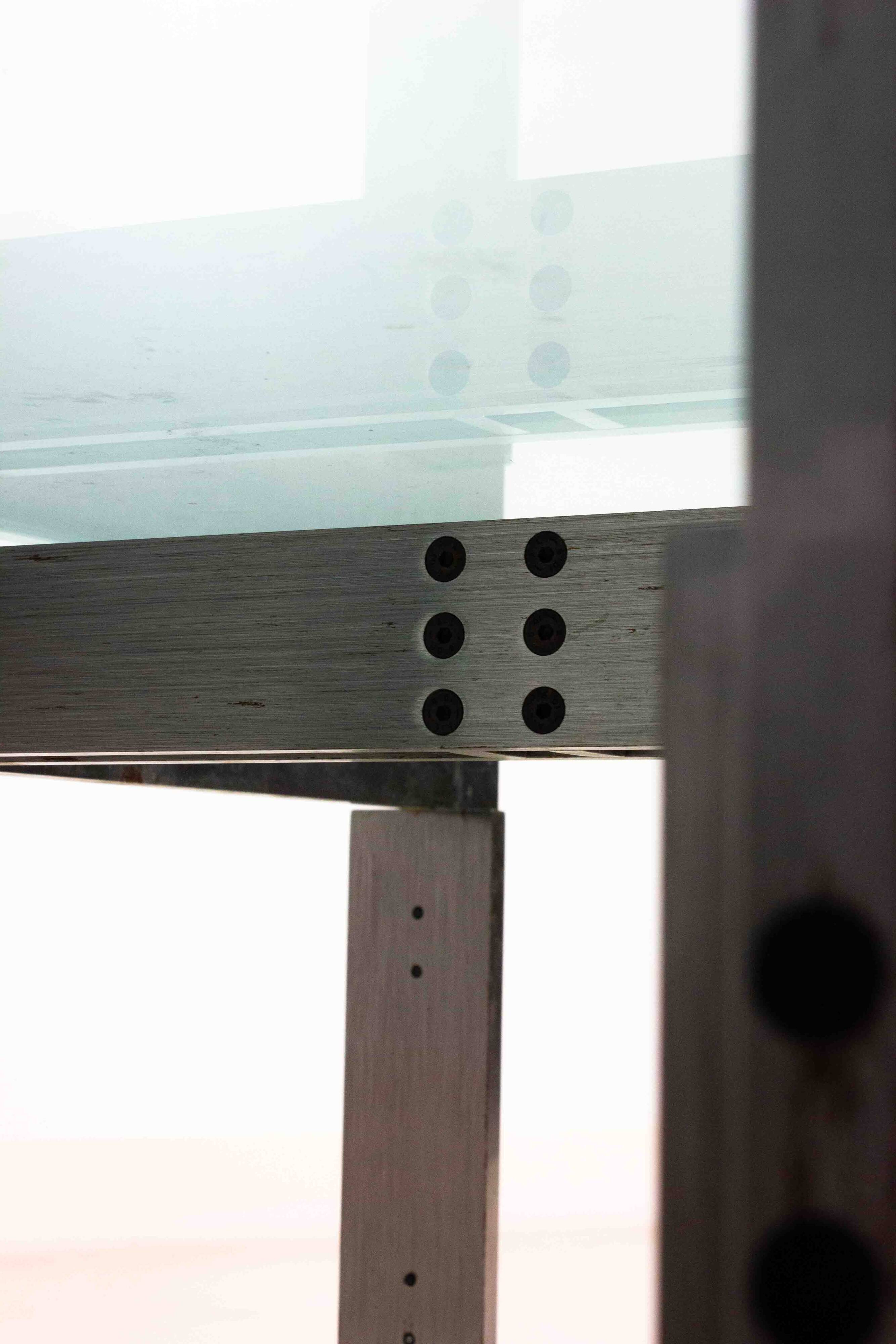 'Florian' coffee table in steel by Carlo Scarpa