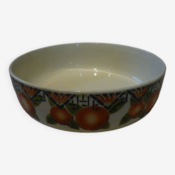 Ceranord porcelain toilet bowl, "orange" stencil pattern, circa 1920