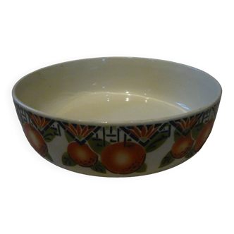 Ceranord porcelain toilet bowl, "orange" stencil pattern, circa 1920
