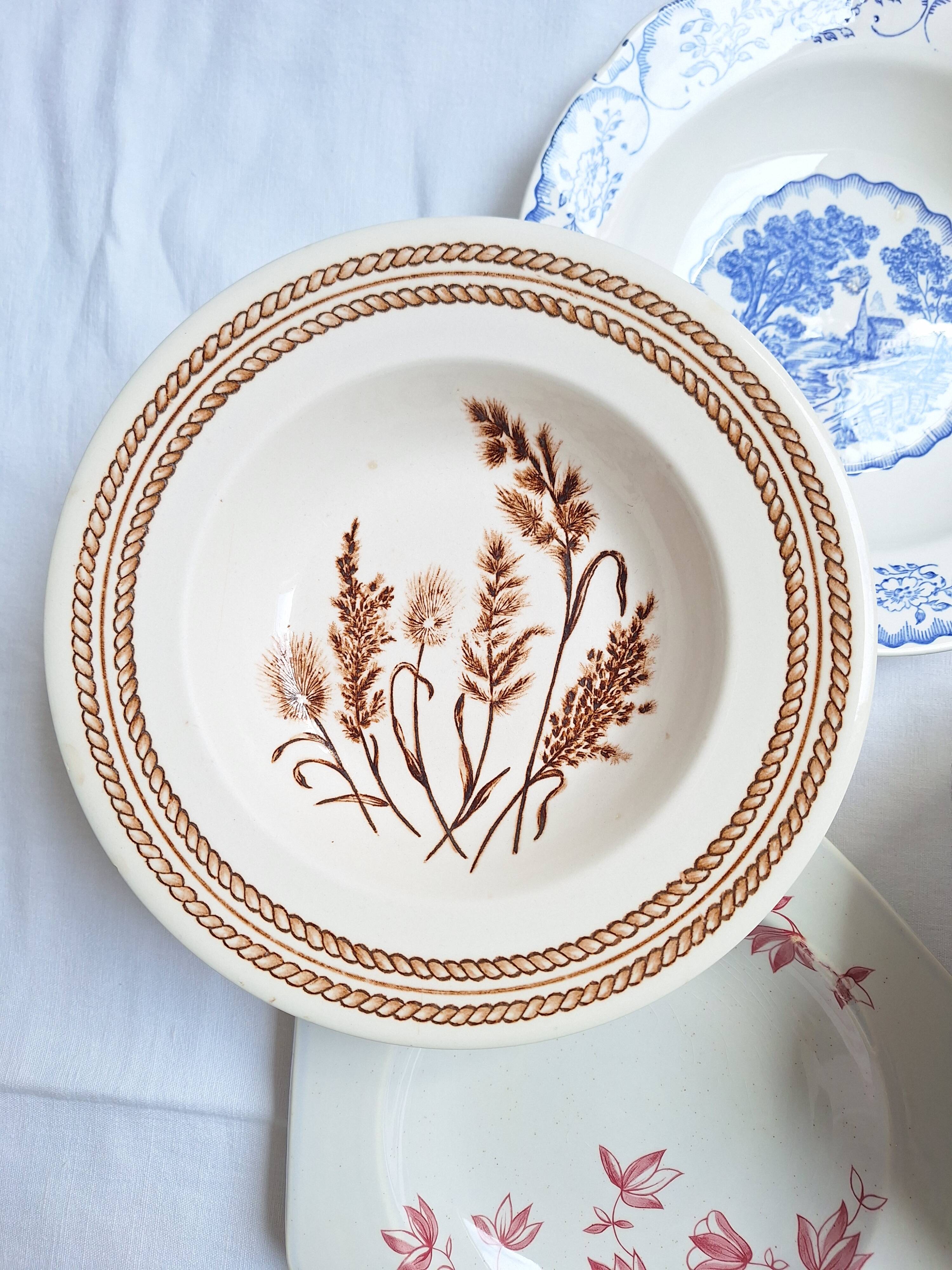 Vintage deep plates St Amand, Digoin, Sarreguemines