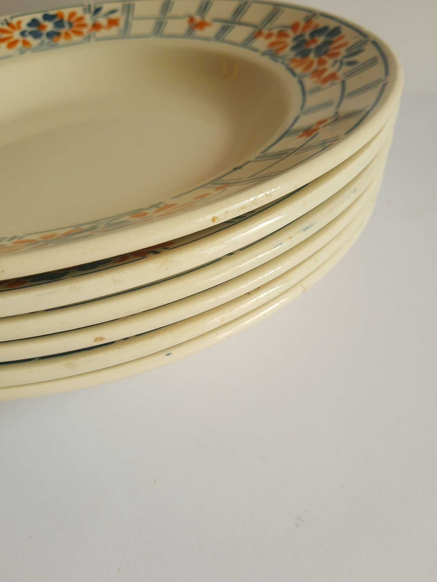 Set of 6 hollow plates Badonvillers chavillé vintage