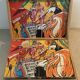 Old game of 24 wooden puzzle cubes from the 1950s