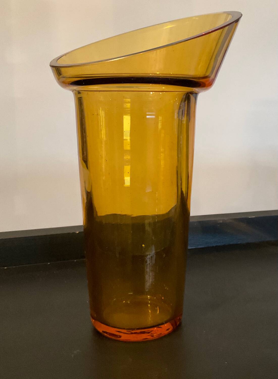 Vintage amber glass vase