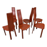 Set Of 6 High Back Dining Room Chairs By Arper