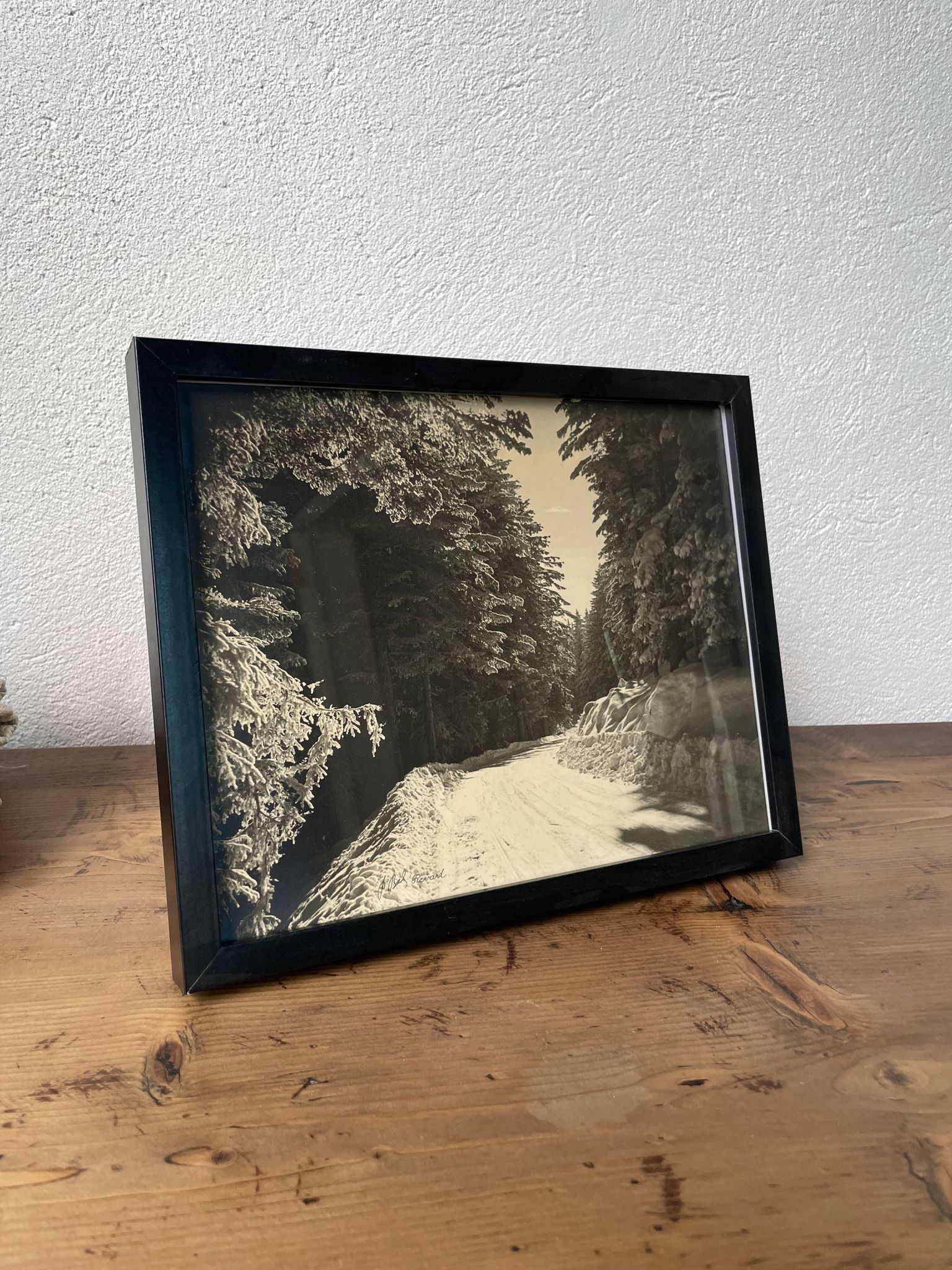 Photographie ancienne paysage enneigé