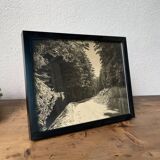 Old photograph snowy landscape