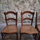 Set of 4 antique dining chairs with caned seats, beech, France, circa 1900–1920.