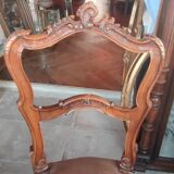 Paire Anciennes Chaises Rocaille Assises Velours /Bois Sculpté