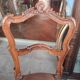 Pair of Old Rockery Chairs with Velvet/Carved Wood Seats