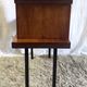 Modernist side table in solid wood and black lacquered metal 50s/60s