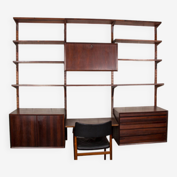 Grande étagère modulable Danoise en Palissandre par Poul Cadovius 1960.