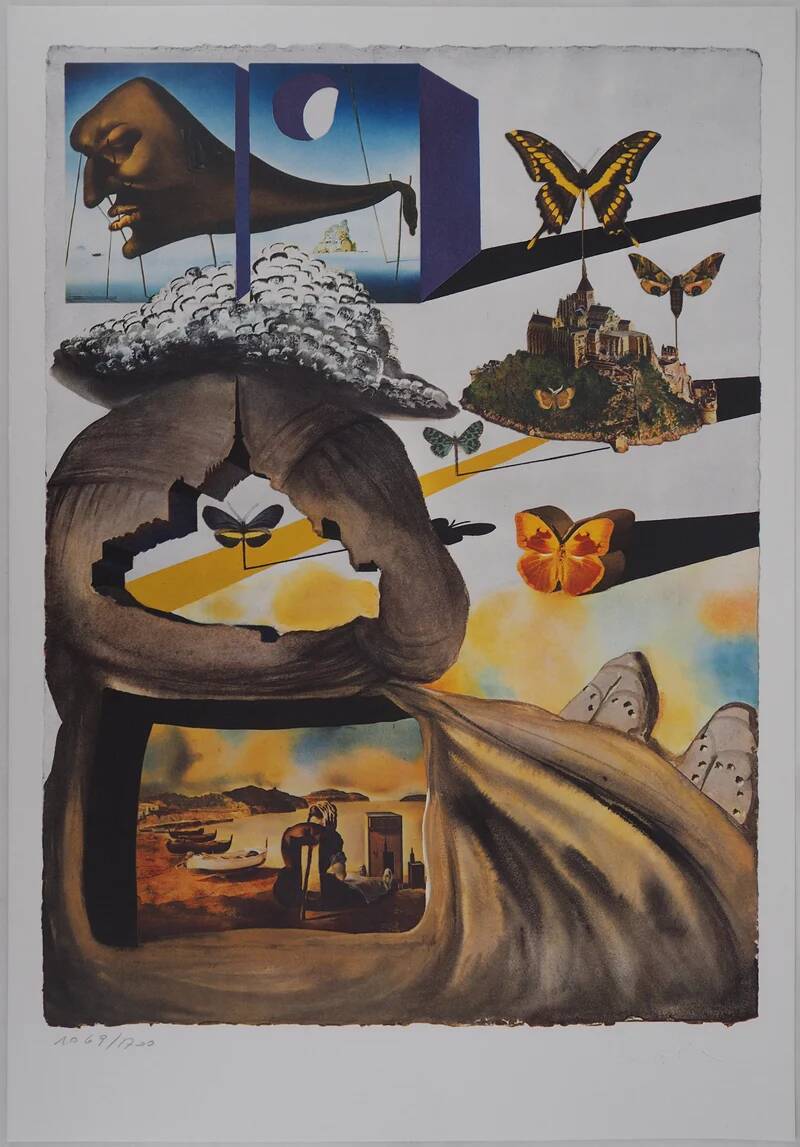 Salvador Dali: Normandy, SNCF (Butterfly Suite small model), original signed lithograph