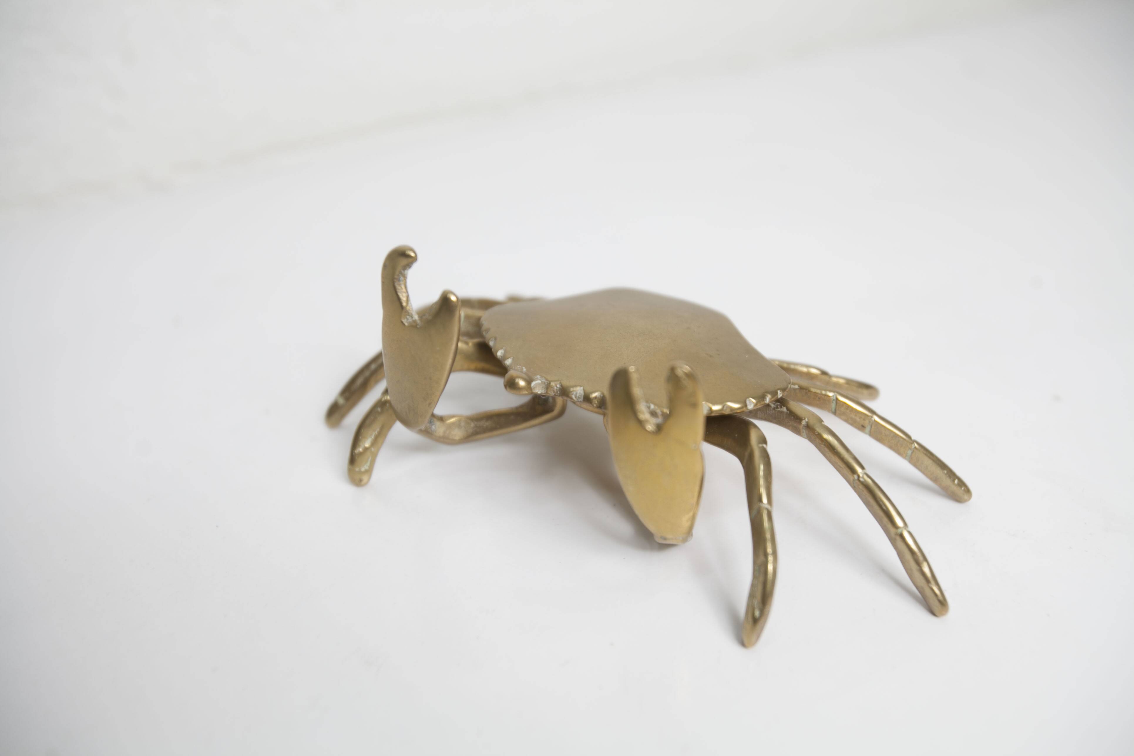 Solid brass crab ashtray 1960