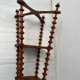Selette vintage 3 niveaux en bobines de fils en bois années 20-30