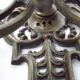 Pair of Heavy Victorian Bronze Triple Wall Sconces Griffin & Flower Detail