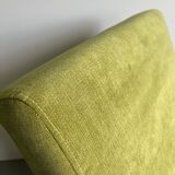 Vintage Mid-Century Modern Armchair: Lime Green Fabric and Beech Wood Frame