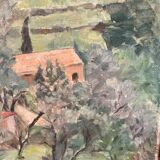 Huile sur toile champ d’oliviers