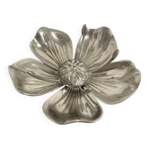 Fleur cendrier vintage en métal argenté