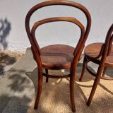 4 curved wooden bistro chairs