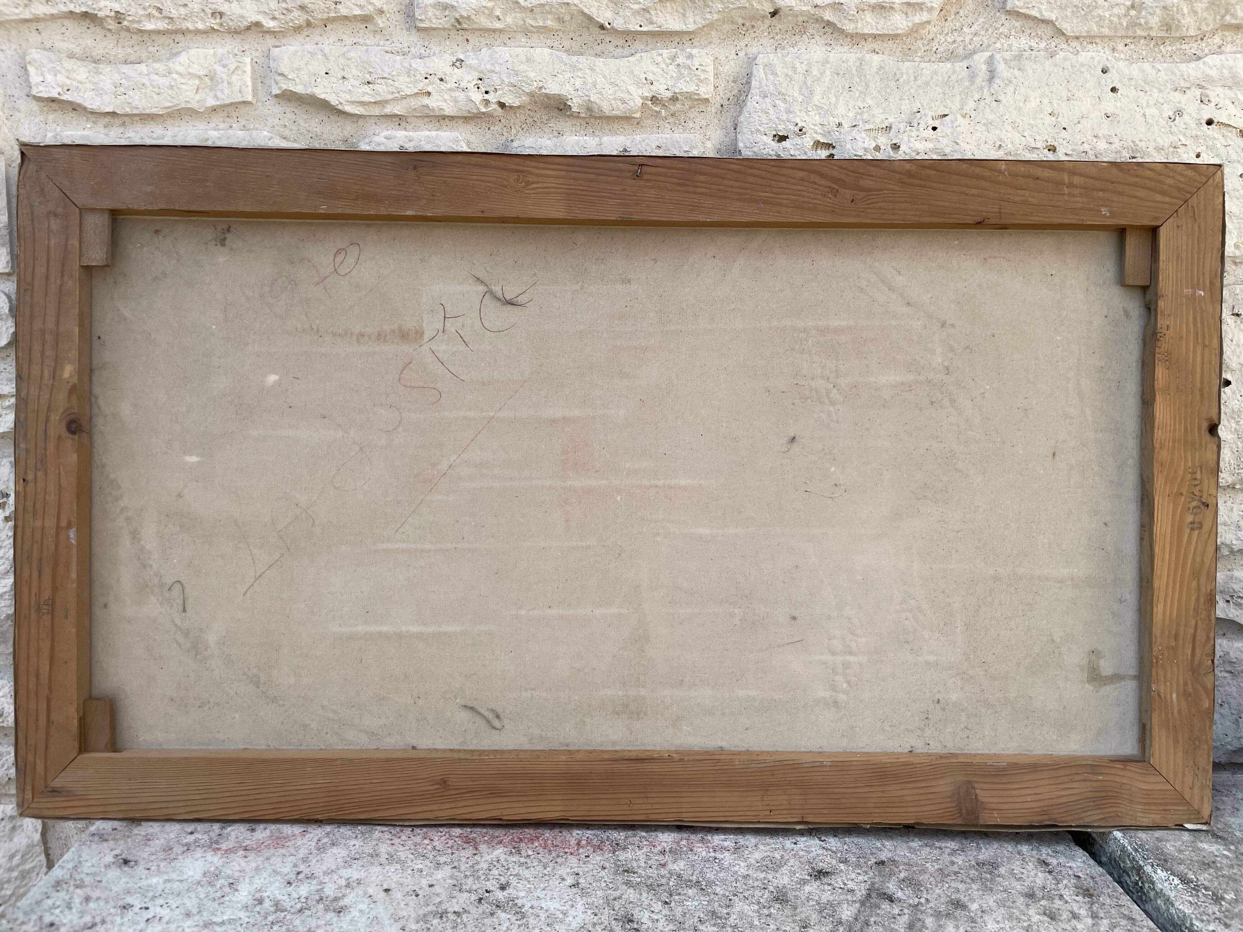 Tableau peinture composition abstraite moderne XXe